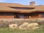 Stone veneer columns  Frank lloyd wright inspired custom home plans by former taliesin fellow