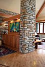 Stone veneer columns  Frank lloyd wright inspired custom home plans by former taliesin fellow