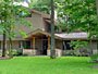 Custom home in the woods michael Rust architect  Frank lloyd wright inspired custom home plans by former taliesin fellow