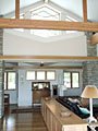 Custom home wood beam area  Frank lloyd wright inspired custom home plans by former taliesin fellow